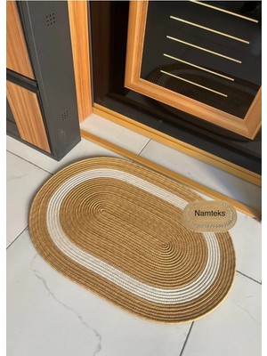 Namteks Jüt Hasır Gold Bej Kapı Önü Banyo Mutfak Balkon Paspası Çeyizlik Hediyelik