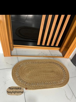 Namteks Jüt Hasır Siyah Gold Kapı Önü Banyo Mutfak Balkon Paspası Çeyizlik Hediyelik