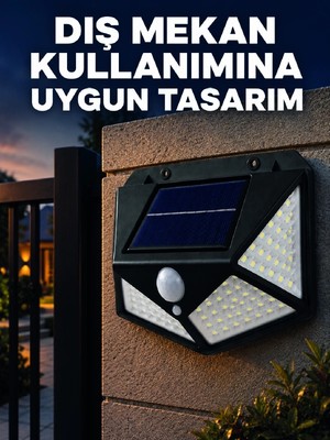 Hace Bazaar Güneş Enerjisi Ile Şarj Olan Hareket Sensörlü 3 Modlu LED Dış Mekan Duvar Aydınlatması