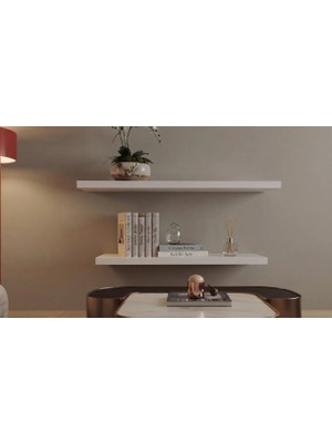 BMD 2'li Premium Duvar Raf Seti - 30 mm Ultra Kalın Masif Görünüm - 70 & 90 cm Gizli Bağlantılı Kitaplık