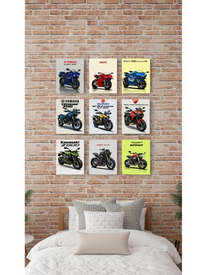 Racing,enduro,naked Motor Tablolar,katalog Tasarım,mdf Tablolar,9lu