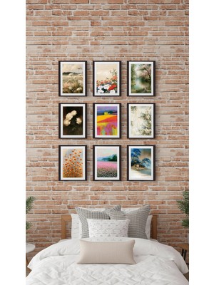Çerçeve Görünümlü Illüstrasyon Tablolar,minimalist Figürler,mdf Tablo,9lu
