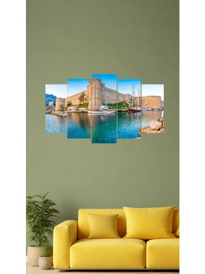 Girne Kalesi,kıbrıs,simetrik Mdf Tablo,5li