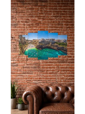 Polignano,italya,simetrik Mdf Tablo,5li