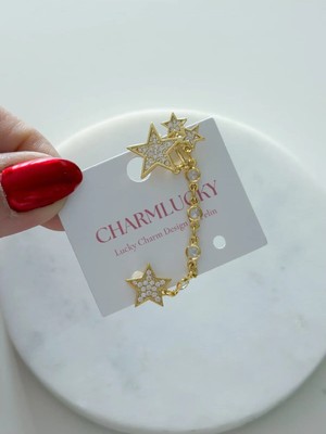 Charmlucky Taşlı Yıldız Earcuf-Küpe