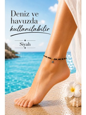 Sacce Scarves & Accessories Siyah Nazar Boncuklu Halhal