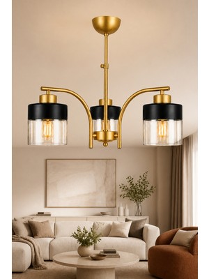 Esslight Defne 3’lü Eskitme Bal Camlı Modern Salon Mutfak Yatak Odası Avize