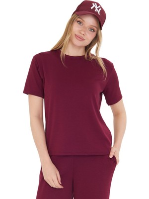 Thiff Gymwear Kadın Modal Kumaş Kısa Kolu Basic Tişört