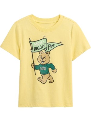 Gap Erkek Bebek Sarı Grafik Baskılı T-Shirt