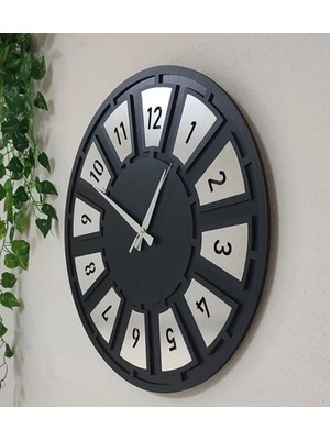 Wooden Factory Tıme Coll. Gümüş MDF Duvar Saati Modern 3 Parçalı Sessiz Mekanizma