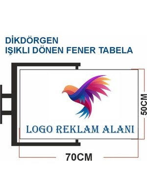 DRK PRINT Dikdörgen Dönen Işıklı Fener Tabela