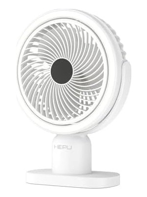 Işıklı Vantilatör USB Şarjlı Masaüstü Mini Fan – 3 Kademeli Hız Ayarlı Kompakt Gövde LED Işık