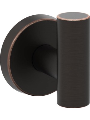 BH26542ORB Arrondi Serisi Tek Bornoz Kancası, Yağ Ovuşturulmuş Bronz, 57 mm Uzunluk, Banyo Havlu Askısı