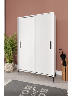Afilli Liva MDF Sürgülü Portmanto 116 cm Genişlik 180 cm Yükseklik 40 cm Derinlik Klasik Tasarım