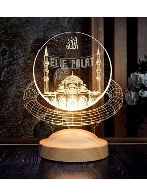 Dini Hediye, Kişiye Özel Mahyalı Camii 3D LED Lamba