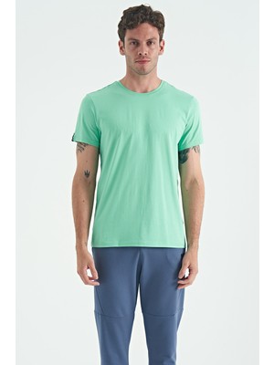 Air Jones Calvin Su Yeşili Basic Erkek T-Shirt - 88245
