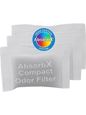 3'lü Paket Kompakt Absorbx Koku, Çöp Kutusu Filtreleri