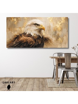 Gaagart Panoramik Kanvas Tablo Yağlı Boya Görünümlü Dijital Baskı Kartal