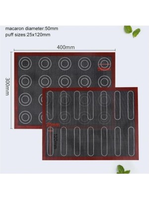 World Çift Taraflı Makaron ve Ekler Silpatı 30X40CM Siyah