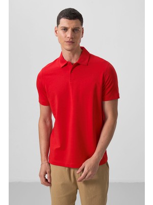 Tommy Life Kırmızı Standart Kalıp Basic Polo Yaka Erkek T-Shirt - 87768
