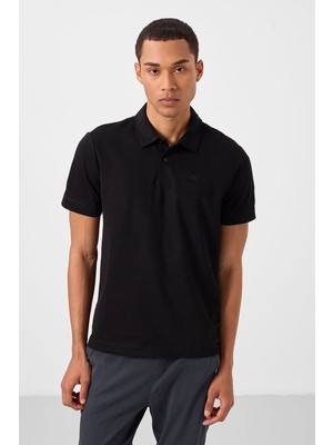 Tommy Life Siyah Standart Kalıp Basic Polo Yaka Erkek T-Shirt - 87748