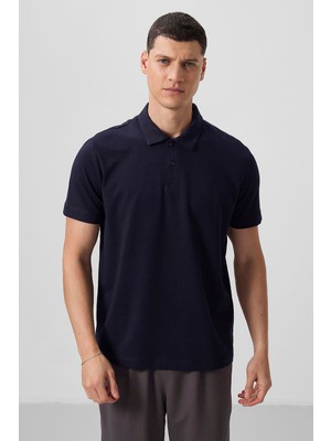 Tommy Life Lacivert Standart Kalıp Basic Polo Yaka Erkek T-Shirt - 87768