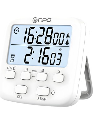 Npo NPT19 Çift Sayaçlı Dijital Kronometre Pomodoro Motivasyon Saati
