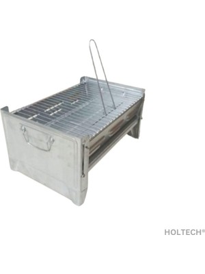 Holtech Portatif Çantalı Katlanır Paslanmaz Taşınabilir Çelik Mangal Fonksiyonel Izgaralı Barbekü