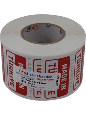 Al Hızlı Al Made In Türkiye Baskılı Kuşe Etiket 50MM x 30MM 1000 Adet