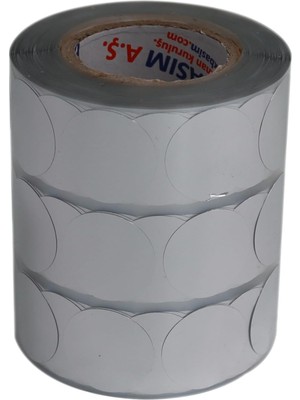 Metalize Kuşe Etiket 25MM x 25MM Ruloda 2500 Adet, Ev ve Ofis Kullanımı Için Kendinden Yapışan Etiket ve (Metalize Gri)