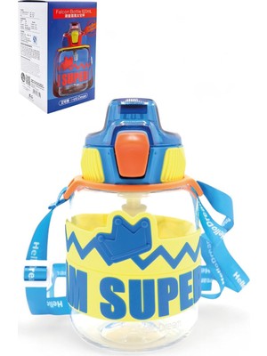 King Tritan Pipetli Suluk, 620 Ml, Lacivert, Boyun Askılı Okul Çocuk Suluğu, Bpa Içermez