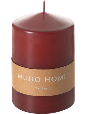 Sütun Mum Bordo 7X10 cm