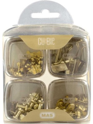 Cubbie Premium 4'lü Kutu Ataş Raptiye Seti, Gold