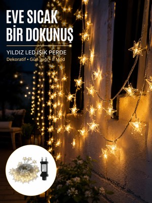 Marsilyan Yıldız LED Işık 5 Metre Dekoratif Aydınlatma Günışığı Yeni Nesil