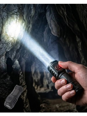 Marsilyan Taşınabilir Mini El Feneri USB Type-C Şarjlı ve Dayanıklı Tasarım