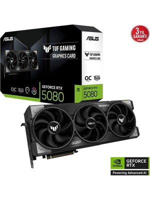 ASUS TUF-RTX5080-O16G-GAMING-NVIDIA-GEFORCE-RTX 5080-16GB GDDR7-256bit--OC-2xHDMI-3xDP-RGB-DLSS4 EKRAN KARTI