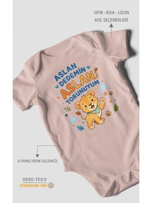 Morivo Kids Aslan Dedemin Aslan Torunuyum Kısa Kollu Bebek Body %100 Pamuk
