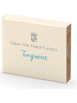 Graf Von Faber-Castell Kartuş, 6'li, Turkuaz Renk, Silinmez ve Suya Dayanıklı, Işığa Karşı Dirençli, Kolay Takılabilir, Ergonomik Tasarım