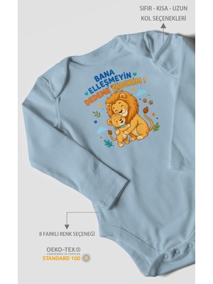Morivo Kids Bana Elleşmeyin Dedemle Giderim Uzun Kollu Bebek Body %100 Pamuk