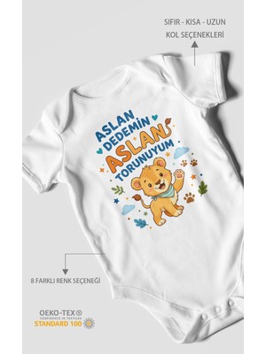 Morivo Kids Aslan Dedemin Aslan Torunuyum Kısa Kollu Bebek Body %100 Pamuk