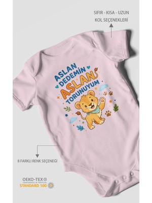 Morivo Kids Aslan Dedemin Aslan Torunuyum Kısa Kollu Bebek Body %100 Pamuk