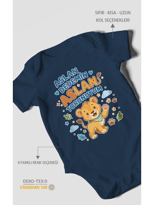 Morivo Kids Aslan Dedemin Aslan Torunuyum Kısa Kollu Bebek Body %100 Pamuk