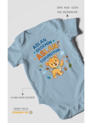 Morivo Kids Aslan Dedemin Aslan Torunuyum Kısa Kollu Bebek Body %100 Pamuk