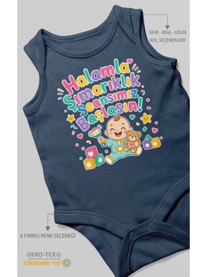 Morivo Kids Halamla Şımarıklık Seansımız Başlasın Sıfır Kol Bebek Body %100 Pamuk
