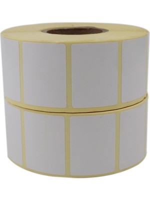 Al Hızlı Al Kuşe Etiket 40MM x 30MM Ruloda 1500X2 Adet 2 Rulo 40MM Çapında Baskısız Barkod Yazıcı Etiketi