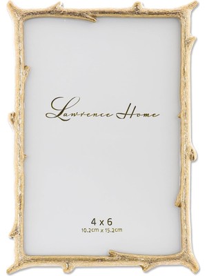 4x6 Gold Metal Picture Frame With Natural Branch Design