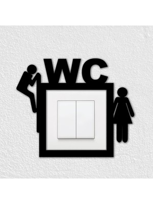 To Design Lab Wc Temalı Dekoratif Priz Süsü (8,5x8,5 cm Priz Çerçevesiyle Uyumludur)