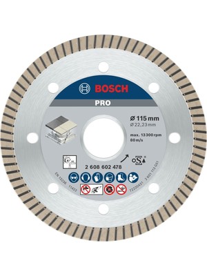 Professional Accessories Best Serisi Seramik Için, Extra Temiz Kesim Turbo Segman Elmas Kesme Diski 115 mm