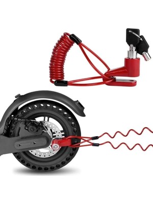 2'li Güvenlik Seti Disk Kilidi + Spiral Çelik Halat Scooter Bisiklet Motosiklet Için Üstün Koruma
