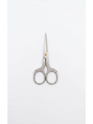 Taksun Söz ve Nişan Makası 13 cm - Paslanmaz Çelik Vintage Tasarım Nakış ve El Işi Makası - Lüks Gümüş Renkli Işlemeli Söz Nişan Tepsisi Makası - Şık Çeyizlik Hediyelik Tören Makası (Gümüş)